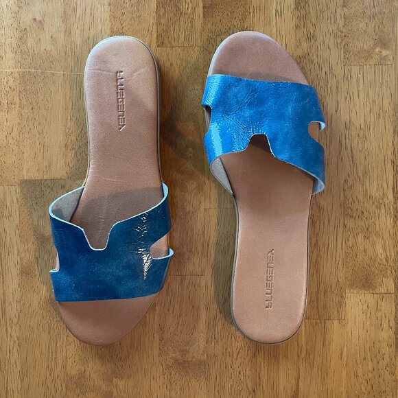 NWOT Size 37 Helen Rouge leather H Band slide sandals - Picture 2 of 11